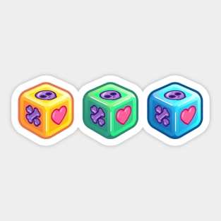 Three dice in a row Sticker